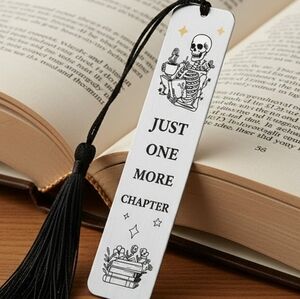 One More Chapter Bookmark with Black Tassel